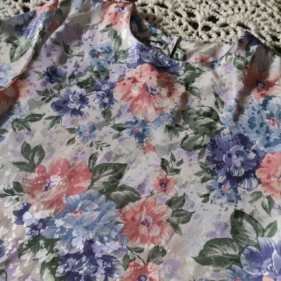 Vintage Pastel Floral Blouse - Size Small - Picture 2 of 5